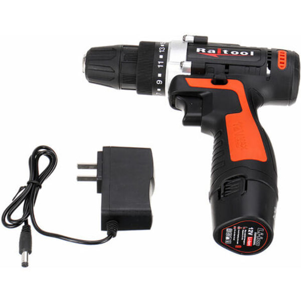 Raitool 12V elektrisk borrmaskin 2 hastigheter sladdlös uppladdningsbar elektrisk borrmaskin (12V 2 hastigheter)