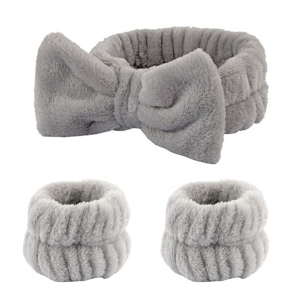 Bowknot kasvojenpesuun tarkoitettu sanka set grey