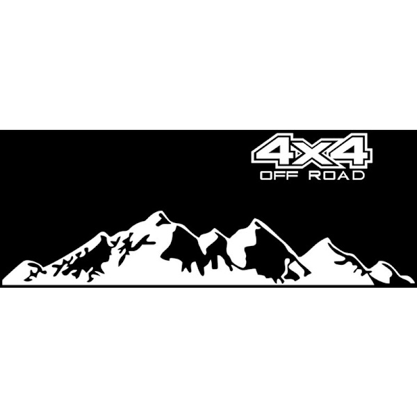 Mountains Pattern Car Trunk Sticker för Toyota Hilux (Vit)