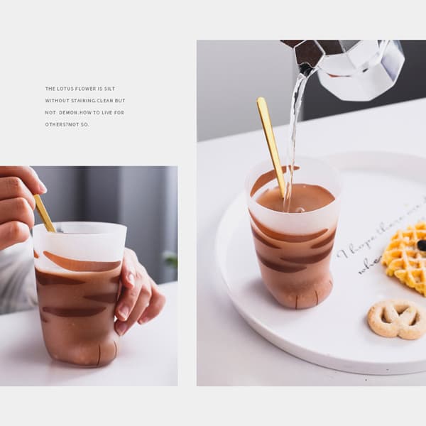 Söt Kattpåtassar Glasmugg - Perfekt för Kaffe, Frukost och Mjölk - Underbar Kontorsgåva