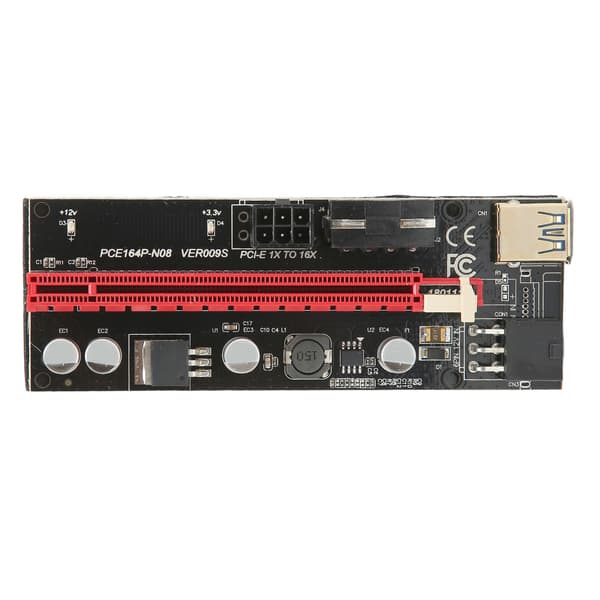 PCIe Riser 1X til 16X Grafikkort Forlængerkort 60cm USB 3.0 Strømforsynet Adapter Sikker Stabil