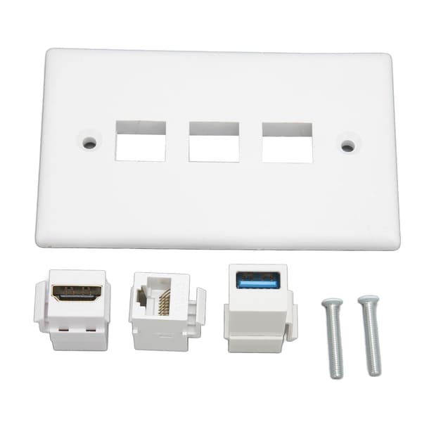 HDMI Väggplatta 3 Portar CAT6 USB 3.0 Lödningsfri