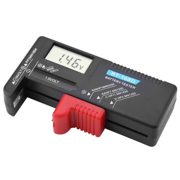 Digital batteritester for AA/AAA/C/D/9V/1,5V batterier - BT-168D