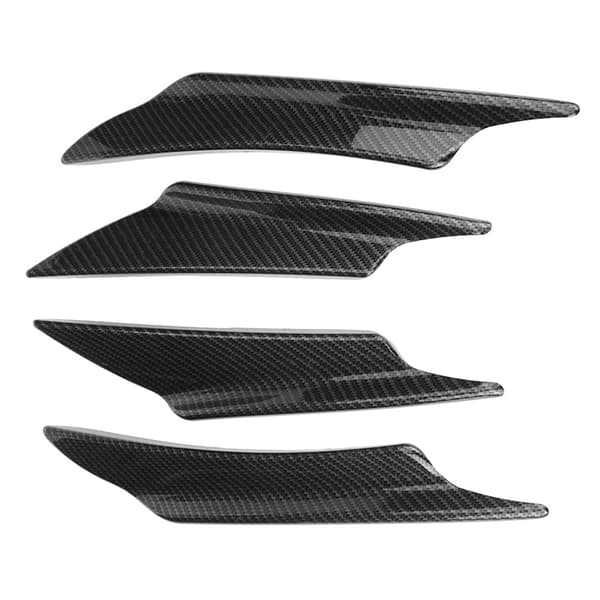 4st Bil Främre Stötfångare Deflektor Läpp Splitters Fenor Canards Kaross Spoiler Kolfiber