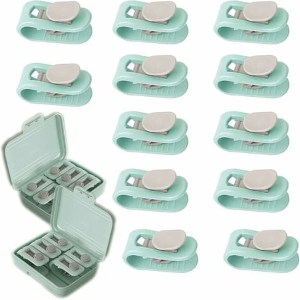 12PCS Duvet Cover Clip, Non-Slip Quilt Clips with Box, High Elasticity Quilt Clips, Non-Slip Needle-Free Clip, Quilt Clips to Keep Quilt in Place(Gree