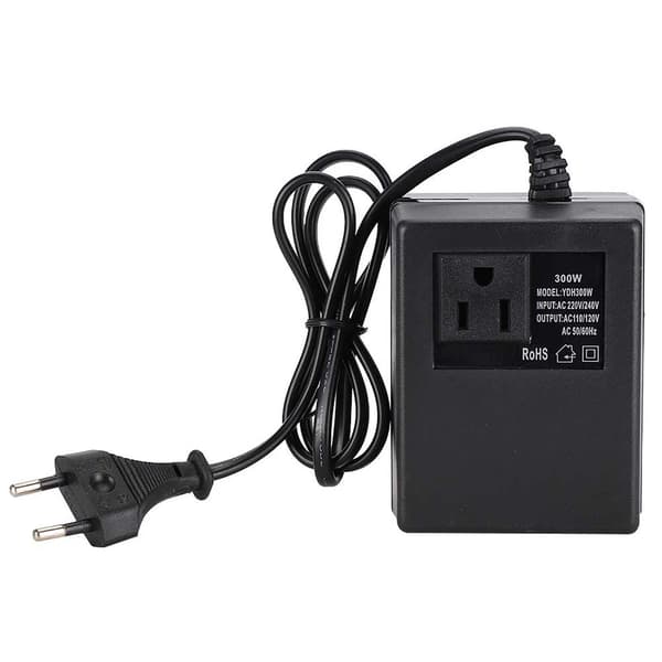 300W Strømtransformator Spenningsomformer AC 220V til 110V EU Pluggadapter