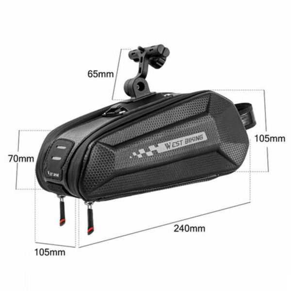 Cykeltaske Ridning Travel Quick Release Let at installere Hard Cover Tasker Reflekterende Strips Vandtæt Utility Riding Tool