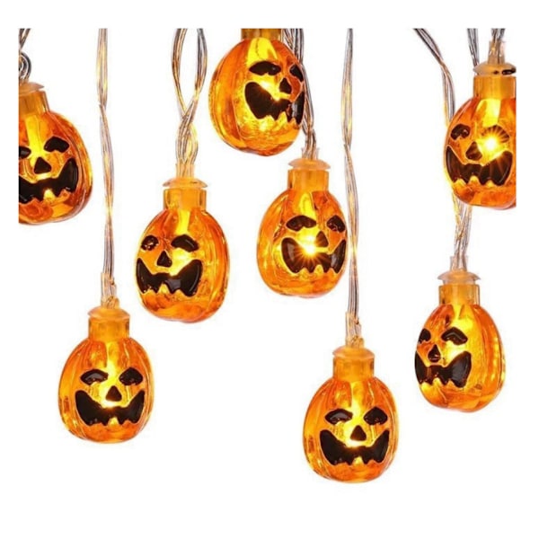 LED Pumpkin Lantern Garland Halloween Ghost Festival -koristelu (hymyilevä kurpitsa) [aurinkomalli] [7 metriä 50 valoa]
