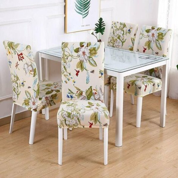 Ruokailutuolin päällinen Stretch 4 kpl Universal tuolin cover printed liukumaton tuolin cover kotiin hotelliravintolaan joulukuu