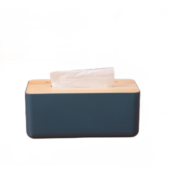 puinen suorakaiteen muotoinen paperirasia, lautasliinalaatikko (sininen)