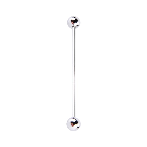 Herr Silverpläterad Stål Kragstift Slips Nål Klämma Brosch 6CM