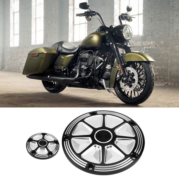 2 stk. CNC aluminium motorcykel derbydæksel timing/timerdæksel til Road King Softail Dyna