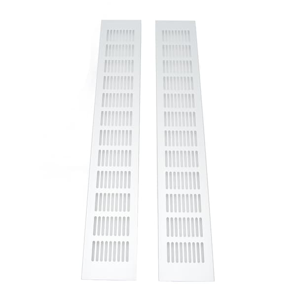 2 st Ventilationsgaller i Aluminiumlegering, Rektangulär, för Skåp, Skohylla, Garderob, 80x500mm