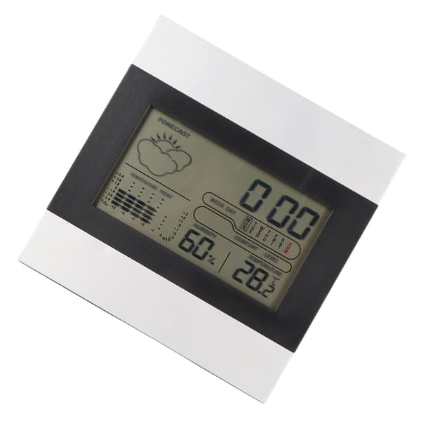 Digital Väderklocka Temperatur Luftfuktighet Display Aluminiumfodral Skrivbord Väggmontering Väckarklocka