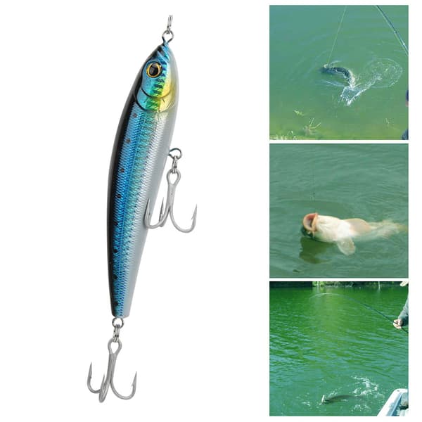 Sænkende Blyantfiske-Lure Hård Agnsfisk 3D Øjne med Krog Split Ring Fiskegrej004