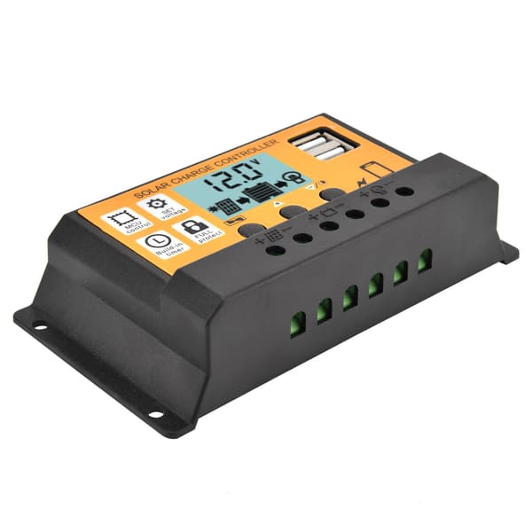 Smart Solpanel PWM Laddningsregulator Dubbel USB 12V 24V 20A 3-stegs