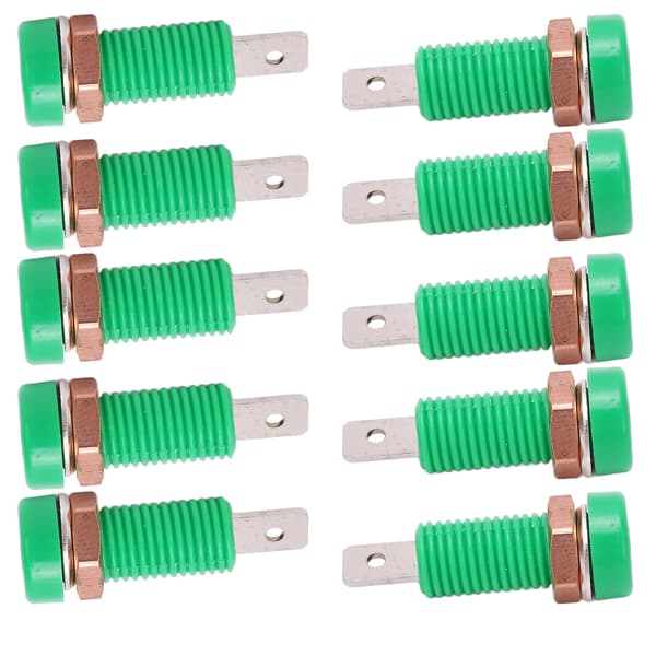10 stk. 4 mm bananstikfatningsmontering Bindingsstolpe-stikadapterpanel til elektroniske instrumenter grøn