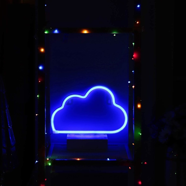 LED Neon Cloud Sign Light Dekor, Väggdekor för jul, födelsedagsfest, barnrum, vardagsrum, dekoration för bröllopsfest