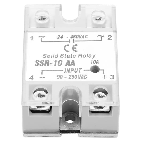SSR 10A Solid State -relemoduuli AC-tulo 90–250 V AC-lähtö 24–480 V AC