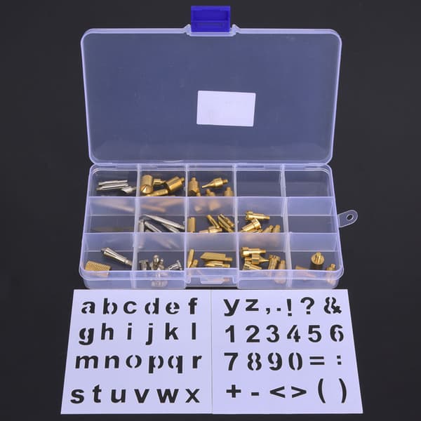 56-delars set med brännpenna, spetsar, stenciler, lödning, pyrografi, graveringsverktyg
