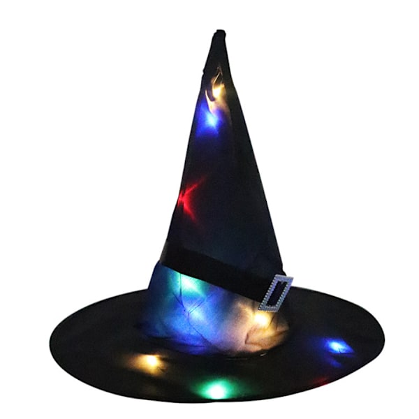 6 blandade färger halloweenhattar Spökfestival festdekoration rekvisita LED glödande häxhatt Trollkarl häxhatt (glödande häxhatt)