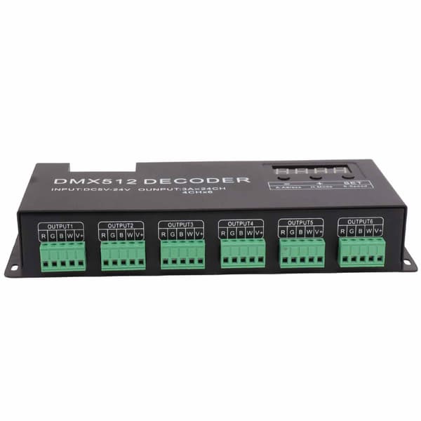 24-kanals DMX-dekoder digitalt display RGBW DMX512 dimmerdriver LED-kontroller scenebar DC5V til 24V