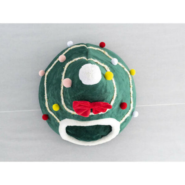 Christmas Cat Hat Cat House Tuulenpitävä Nest Joulun lämmin kissansänky talveksi Mukava kissan talon sänky, vihreä