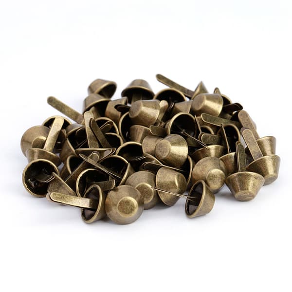 50 st Mässing 10 mm handväska Kon Fötter Nailhead Stud Spike