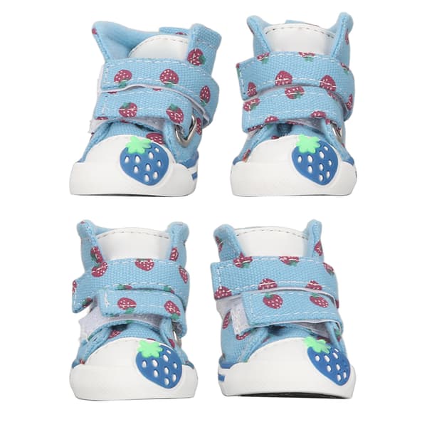 Bichon Teddy Blue Hvalpe Støvler Bløde Åndbare Anti Slip Søde Canvas Hunde Sko Type 1