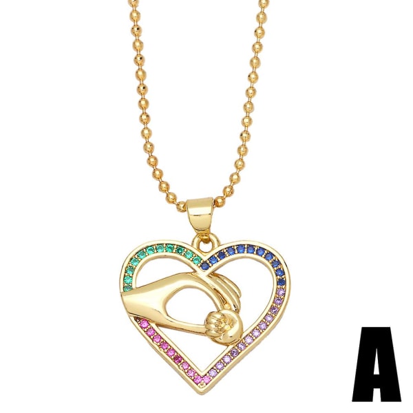 Halskæde gave til mor Zircon Heart Stud Fashion smykker Ac8437 A