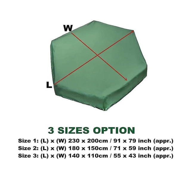 Sekskantet Bunker Cover, Grøn, 230*200*20cm