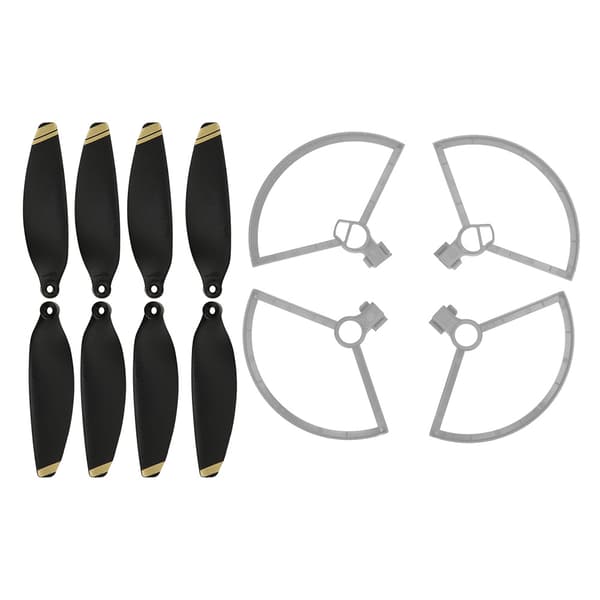 4 stk. Propellerbeskyttere 2 par 4726F Sorte Propeller Passer til MAVIC MINI Drone (Guldkant)
