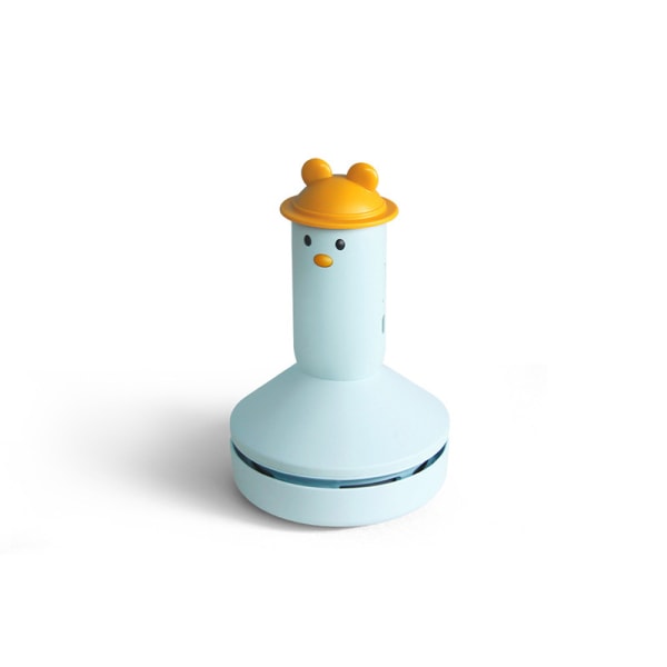 Mini Fun Desktop dammsugare för barn, bil, USB laddning, liten rengöringsmaskin (blå (med öron)),