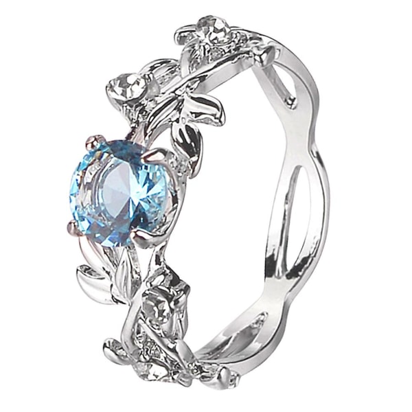 Kvinder kreative blade Design Legering udhulet Rhinestone Ring Charm smykker US 8