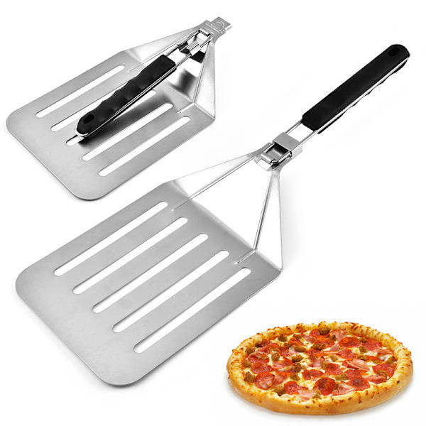 Kakaöverföringsskyffel i rostfritt stål förtjockad pizzaskyffel hopfällbar avloppsskyffel köksmaterial i rostfritt stål,