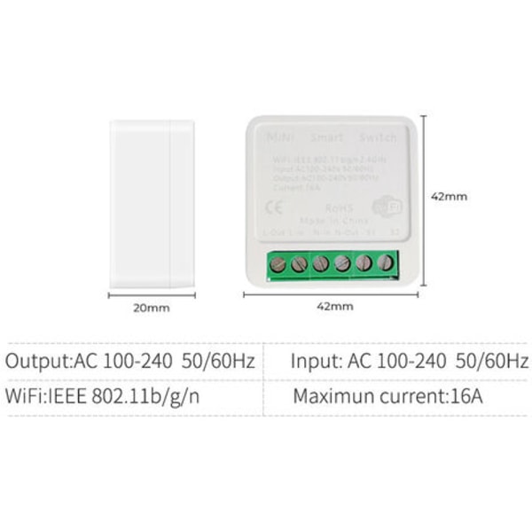 Smart switch WiFi switch, mobiltelefon synkronisering Alexa smart og traditionel switch dobbelt kontrol