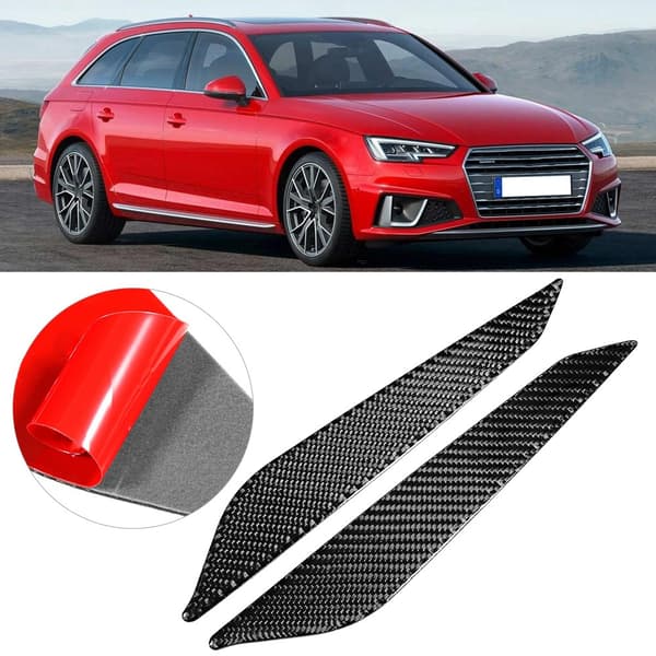 2 st Kolfiber Bil Mittkonsol Växel Sida Panel Trim Dekal Passar Audi A4 B9 2017-2019