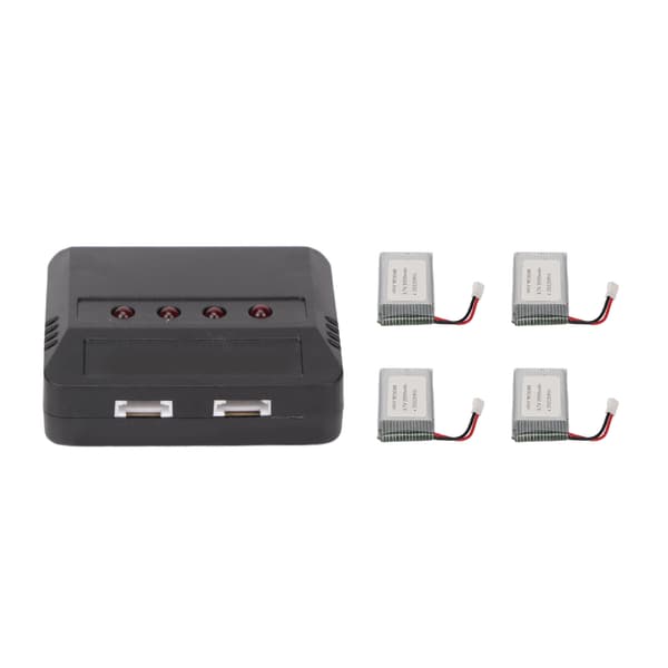 4 stk. 903048 3,7V 2000mAh RC Drone Batteri Bærbart UAV Lithium Batteri med Oplader til KY601S H11D H11C RC Quadcopter