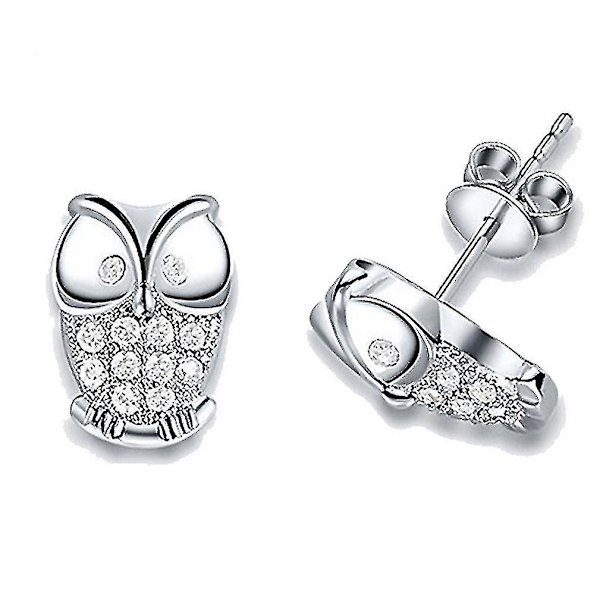 smykker Pile Zircon Forgyldt Owl Stud Øreringe