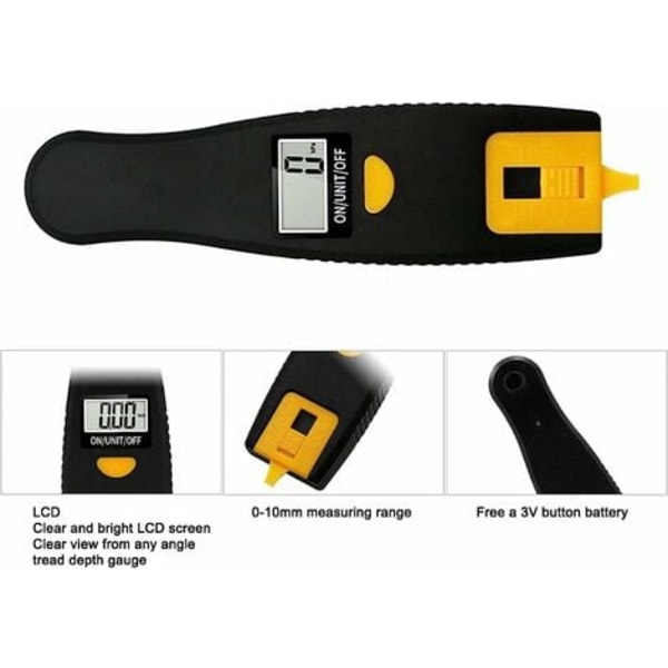 Digital däcktrycksmätare - Digital däcktrycksmätare för bilar 100 PSI 4 Inställningar | 2 i 1 däcktrycksmätare med bakgrundsbelyst LCD-display Mätare från