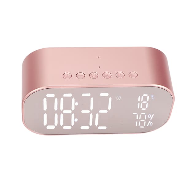 Roséguld Multifunktionell FM Digital Radio Väckarklocka Bluetooth Högtalare för Hem Sovrum