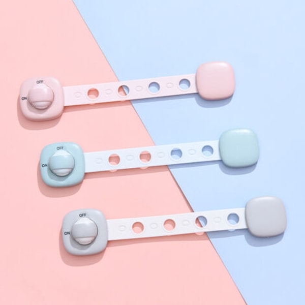 Mini multifunktionel babysikkerhedslås med velcro til skabe, skuffer, ovne, køleskab (8 stykker, grå)