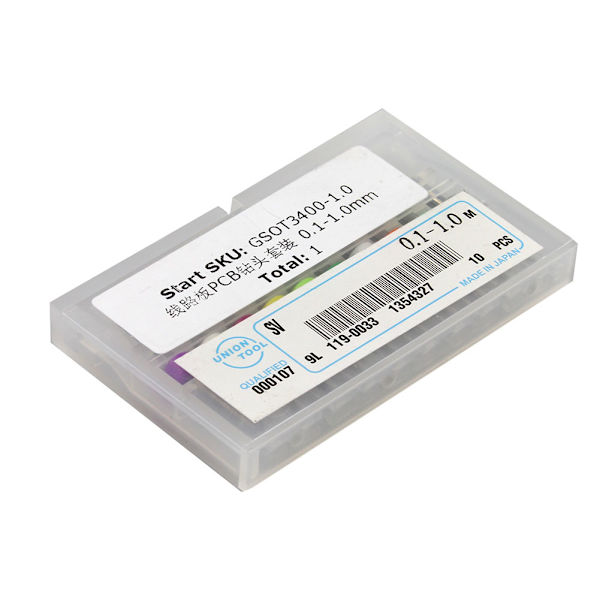 PCB CNC Hardmetall Mikro Borbits Sett 10 stk 0.1-1.0mm