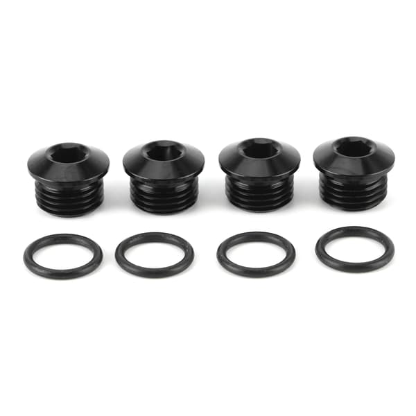 6AN Rostfritt Stål ORing Kit ORB Portplugg Svart Anodiserad Aluminiumlegering