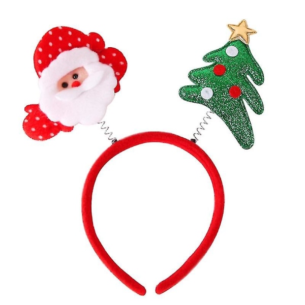 Jul Älg Hårband Santa Claus Antlers Pannband Xmas Tree Hair Hoop 7