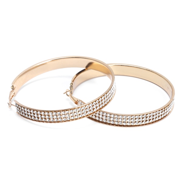 Trendy Krystaløreringe Metallegering Mode Gradient Loop Dangler Øreringe til Kvinder 12372