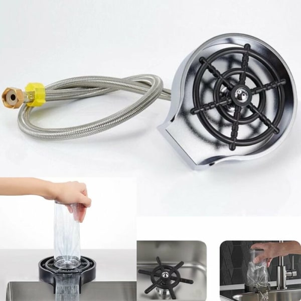 Kopvasker Vandhane Glasskylletråd Højtryksglas Autoskyllekop Skyllevasker Til køkkenbarvaske Vaskekop + Sh