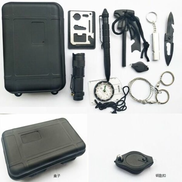 Emergency Survival Kit, Multifunktionelt Survival Survival and Rescue Kit Udendørs multiværktøj udendørs SOS førstehjælpsforsyning
