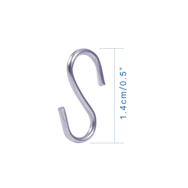 Elite - Pakkaus 150 kpl S-koukku 304 ruostumatonta terästä S-muotoiset ripustuskoukut keittiöön, kylpyhuoneeseen, makuuhuoneeseen ja toimistoon, 14x5x1mm