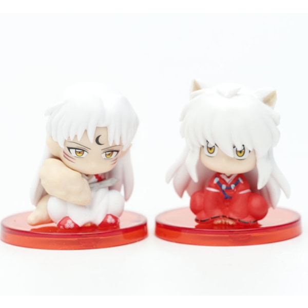 4 Inuyasha Q version hand skrivbord pojke tecknad animation sittande ställning Sesshomaru Govi ​​​​Maitreya handgjord modell dekoration